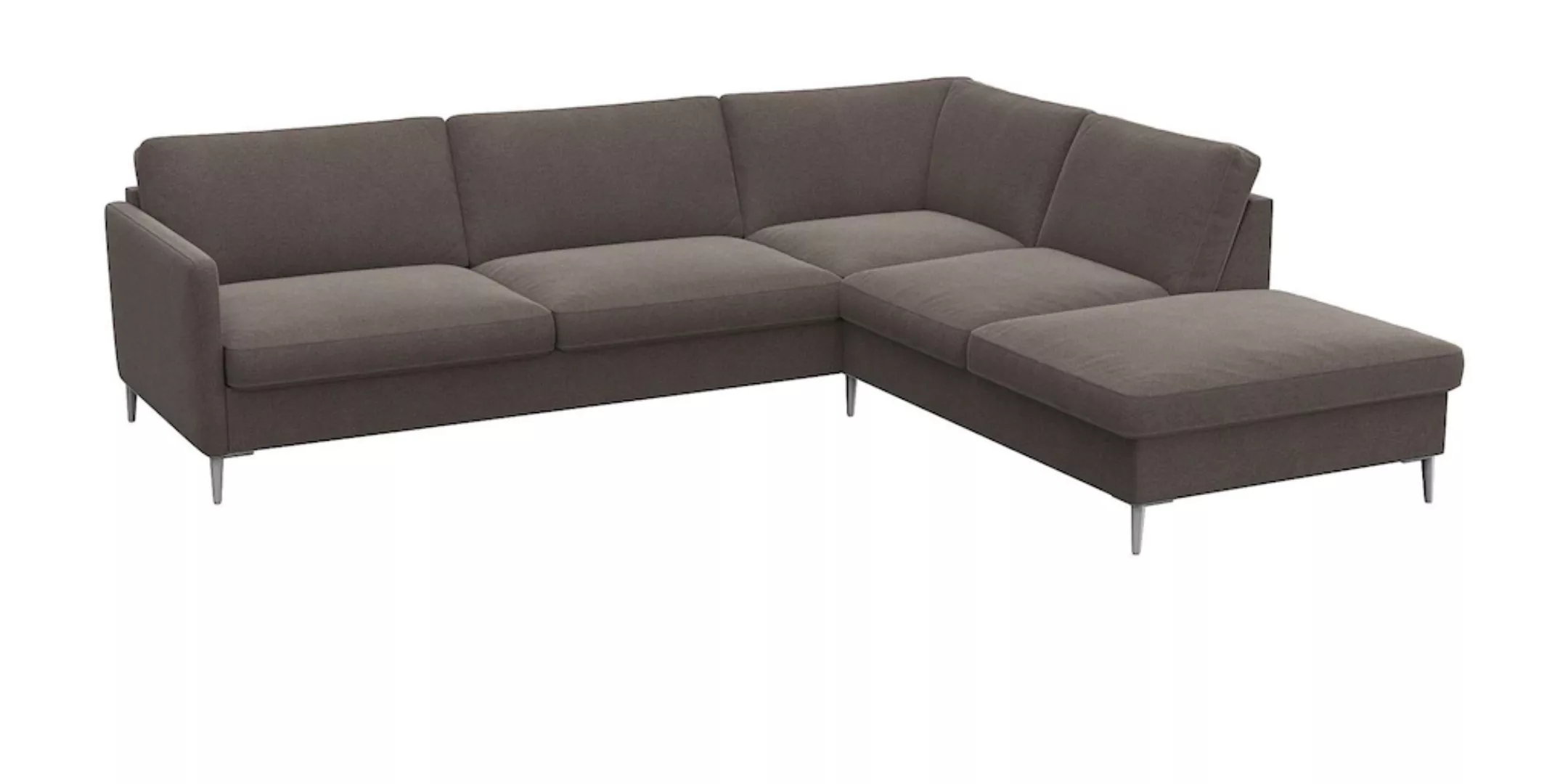 FLEXLUX Ecksofa »Fiore, L-Form«, schmale Armlehnen, Kaltschaum, Füße Alu günstig online kaufen