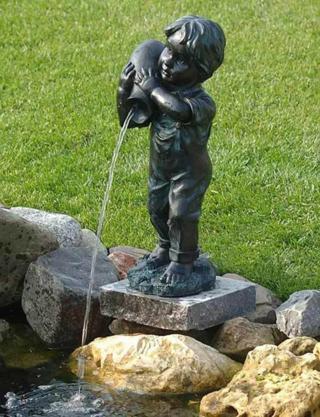 Ubbink Yannick Wasserspeier Teichfigur Bronze-Optik 48cm günstig online kaufen