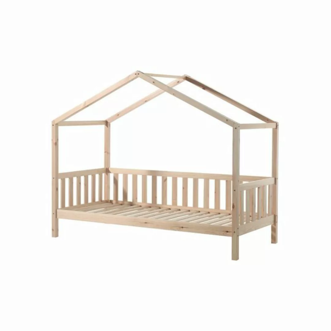 Kindermöbel 24 Hausbett Kendall mit Dach inkl Rollrost + Bettumrandung günstig online kaufen