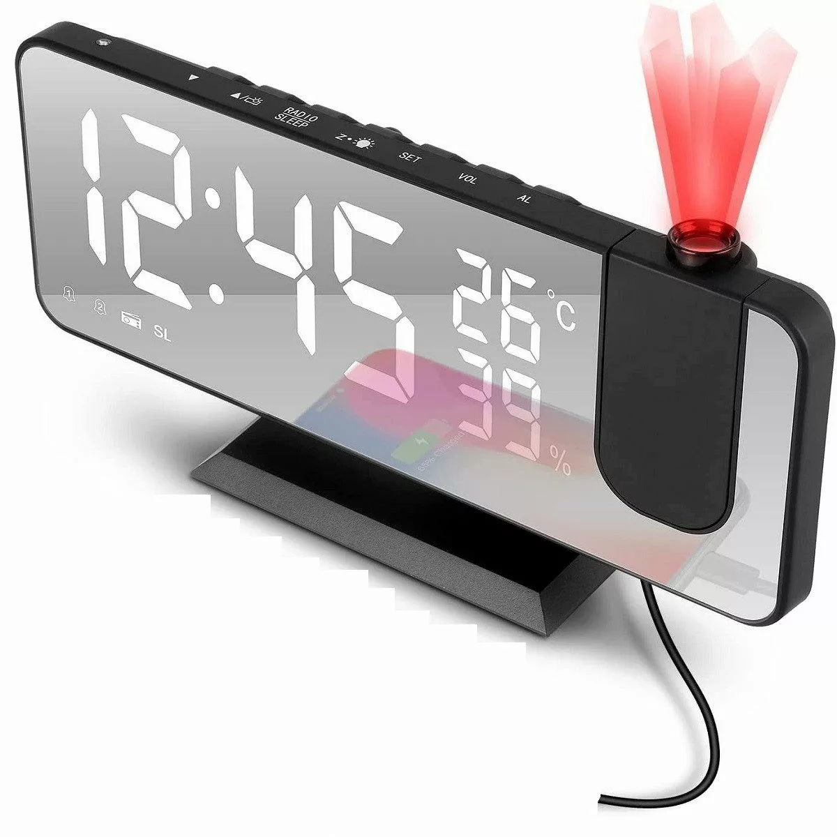 DOPWii Wecker Wecker mit Radio,180°Projektionswecker,Digital Snooze günstig online kaufen