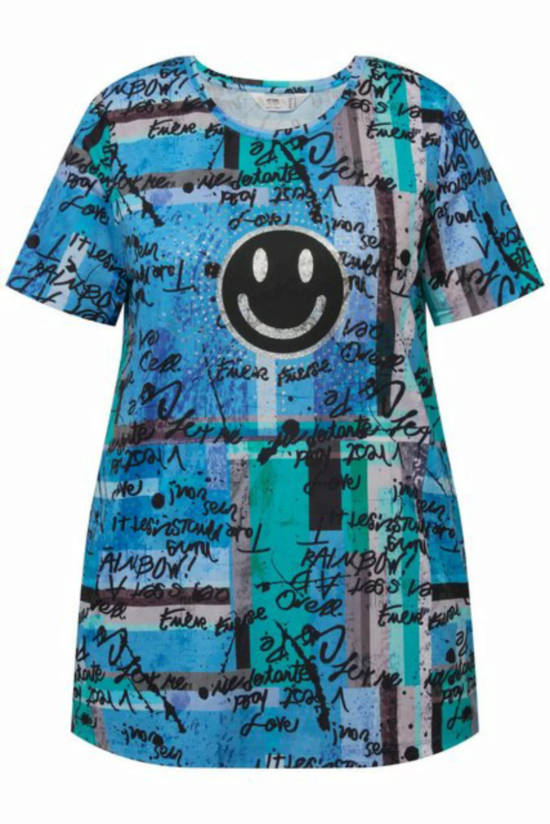 Angel of Style Rundhalsshirt T-Shirt oversized Scribble-Muster Smiley Rundh günstig online kaufen