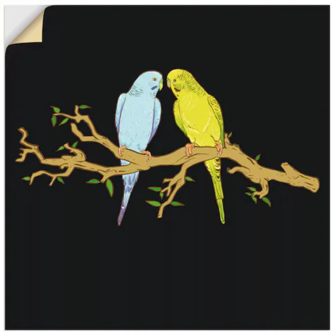 Artland Wandfolie »Küssende Wellensittiche auf einem Ast«, Vögel, (1 St.) günstig online kaufen
