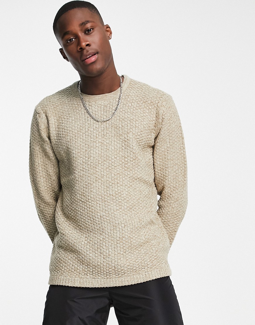 Only & Sons – Strukturierter Strickpullover in Grau günstig online kaufen