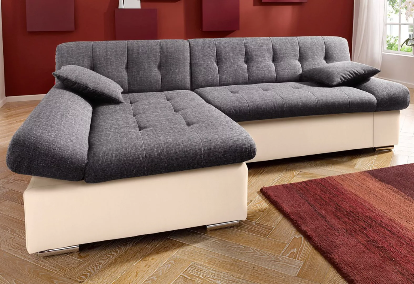 TRENDMANUFAKTUR Ecksofa »Reggae, modern und bequem, aktueller Materialmix, günstig online kaufen