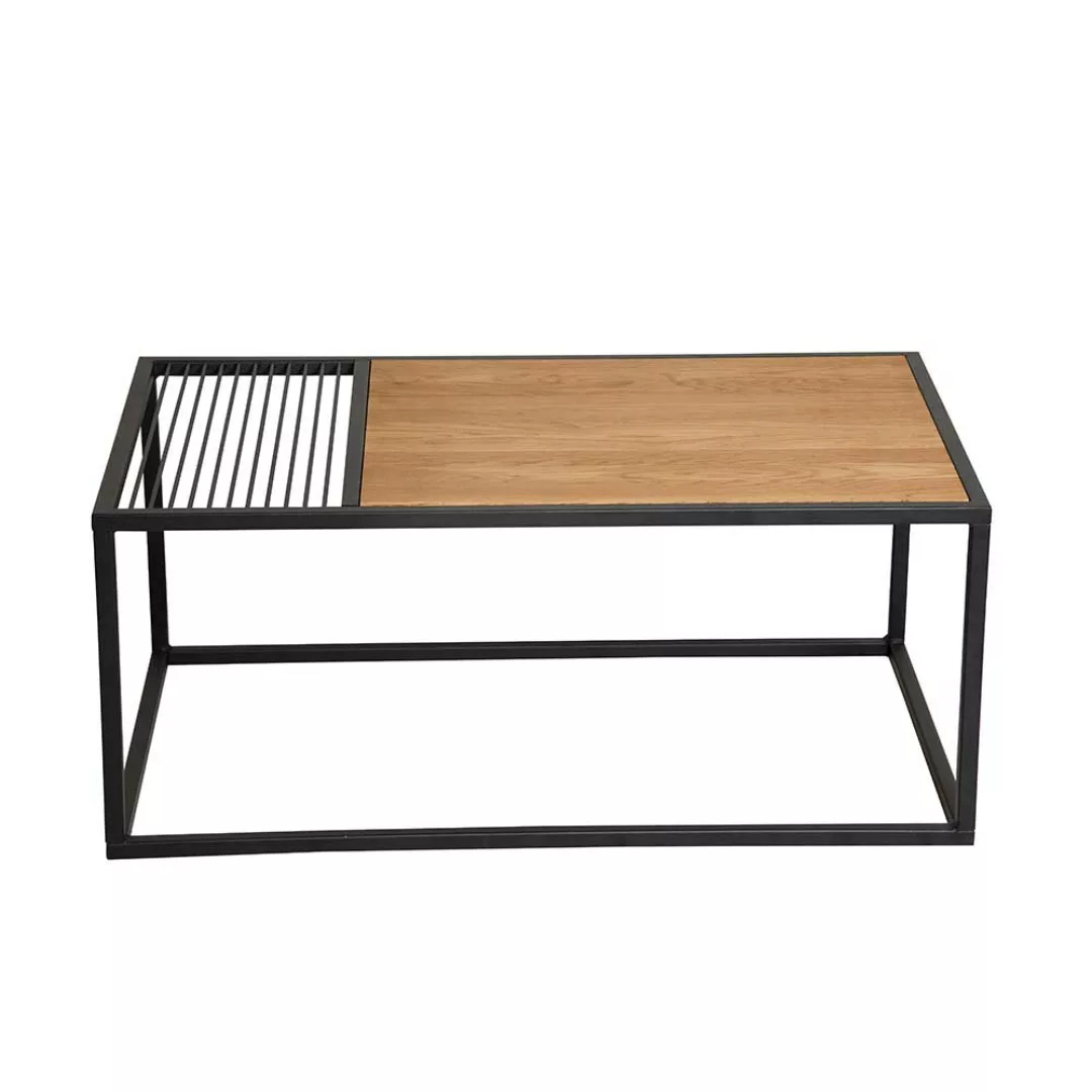 Sofa Tisch aus Eiche Massivholz geölt Bügelgestell aus Metall günstig online kaufen