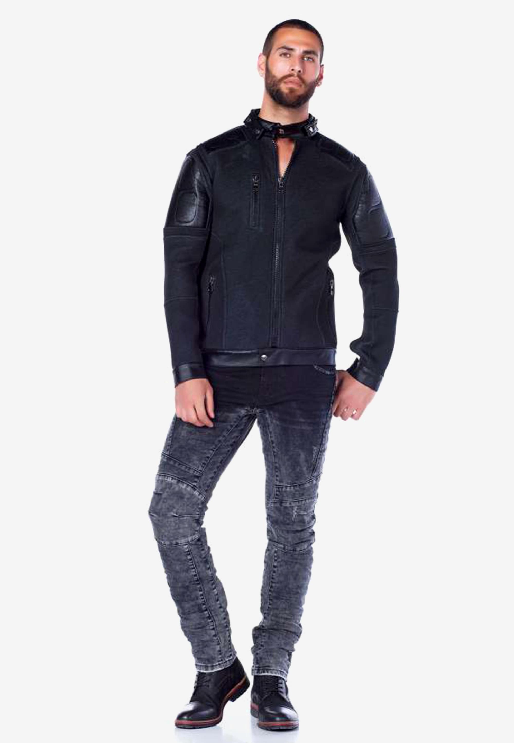 Cipo & Baxx Outdoorjacke, mit stylischem Ärmelbesatz günstig online kaufen