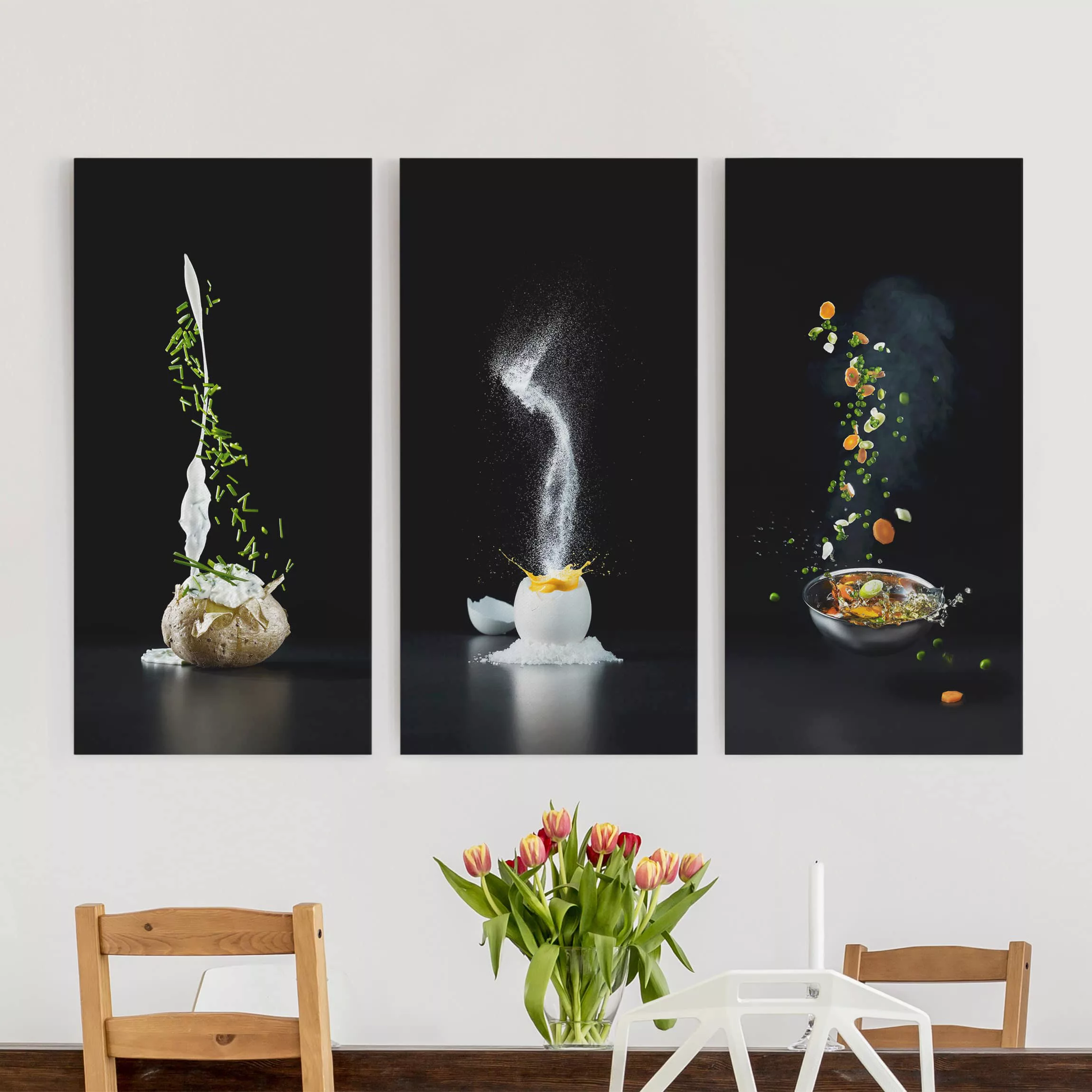 3-teiliges Leinwandbild Küche - Hochformat Küchen-Splash günstig online kaufen