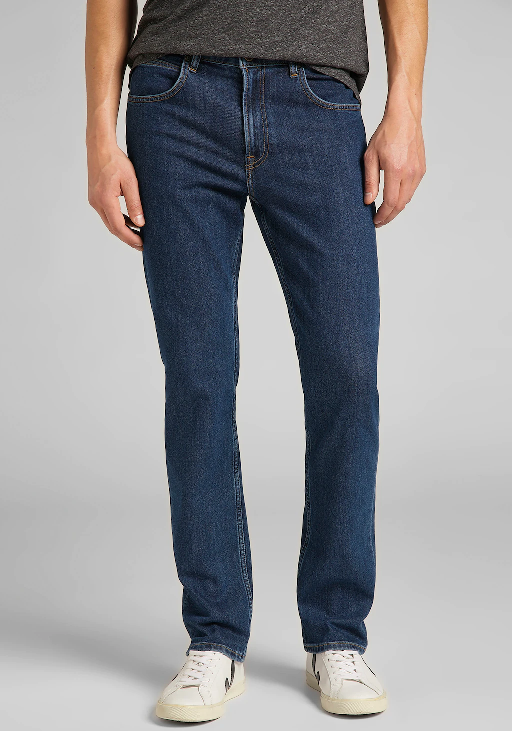 Lee Herren Jeans Brooklyn Straight - Regular Fit - Blau - Dark Stonewash günstig online kaufen