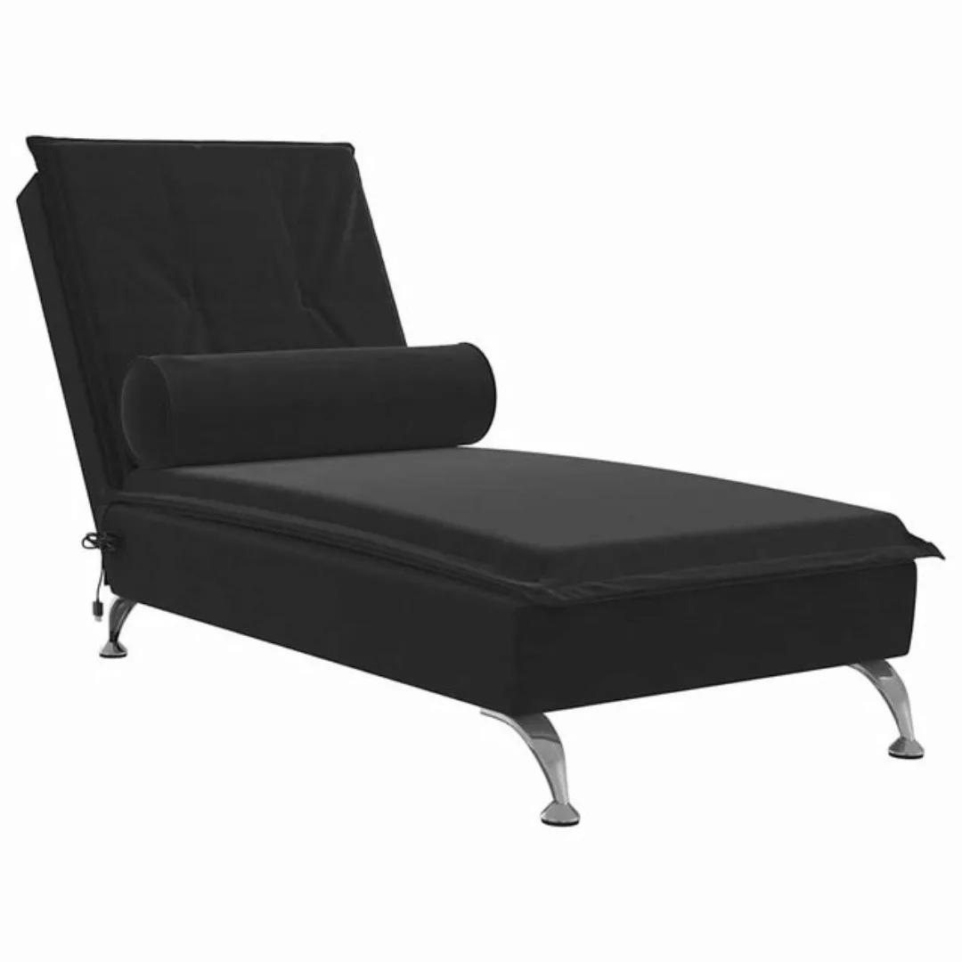 vidaXL Chaiselongue Massage-Chaiselongue mit Nackenrolle Schwarz Samt, 1 Te günstig online kaufen