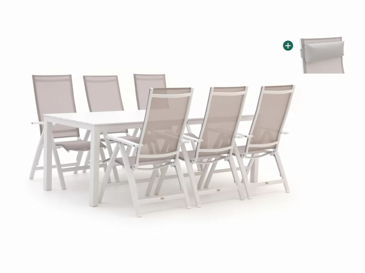 Bellagio Avenza/Menzano 220cm Gartenmöbel-Set 7-teilig verstellbar günstig online kaufen