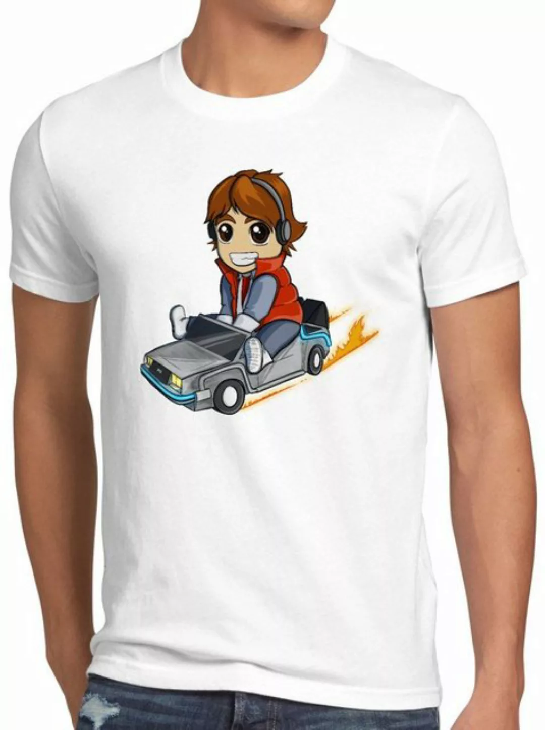 style3 Print-Shirt Herren T-Shirt Marty McFly chibi zeitreise günstig online kaufen