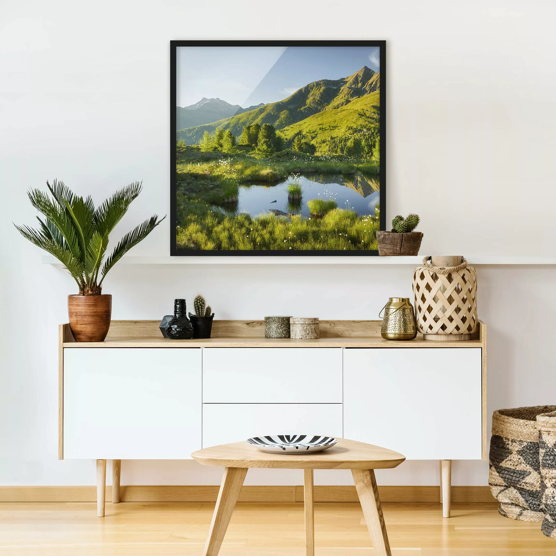 Bild mit Rahmen Natur & Landschaft - Quadrat Blick vom Hirschbichl ins Defe günstig online kaufen