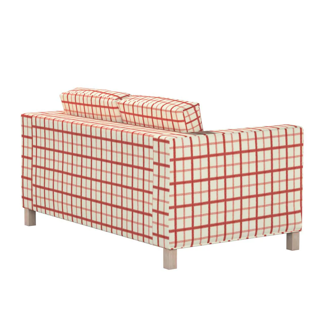 Bezug für Karlanda 2-Sitzer Sofa nicht ausklappbar, kurz, rot-creme, 60cm x günstig online kaufen