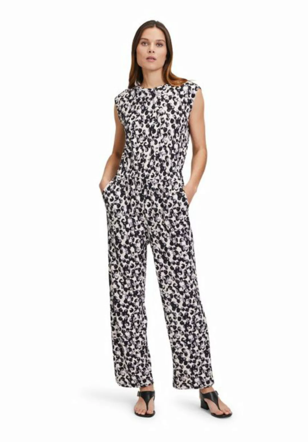 Betty&Co Overall Betty & Co Jumpsuit mit Rundhalsausschnitt (1-tlg) Druck günstig online kaufen