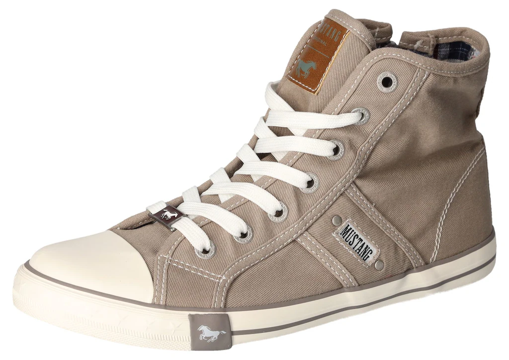 Mustang Shoes Sneaker, High Top-Sneaker, Schnürschuh mit Label in der Laufs günstig online kaufen