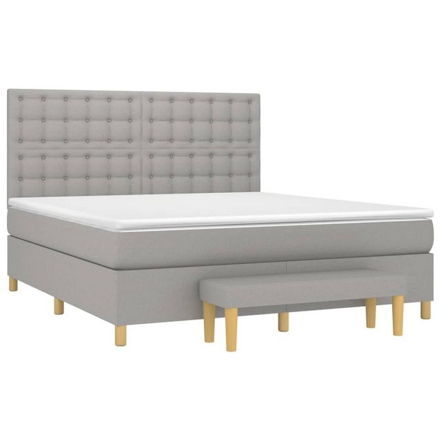 furnicato Bett Boxspringbett mit Matratze Hellgrau 160x200 cm Stoff (1-tlg) günstig online kaufen