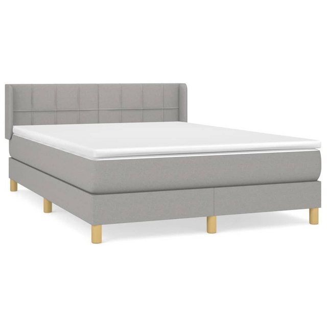 furnicato Bett Boxspringbett mit Matratze Hellgrau 140x200 cm Stoff (1-tlg) günstig online kaufen