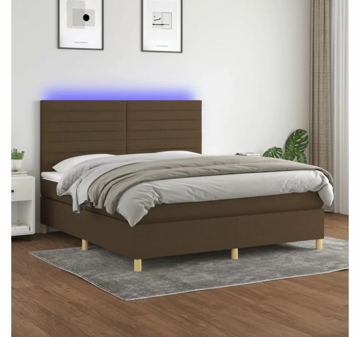 vidaXL Boxspringbett Bett Boxspringbett mit Matratze & Topper & LED (180 x günstig online kaufen