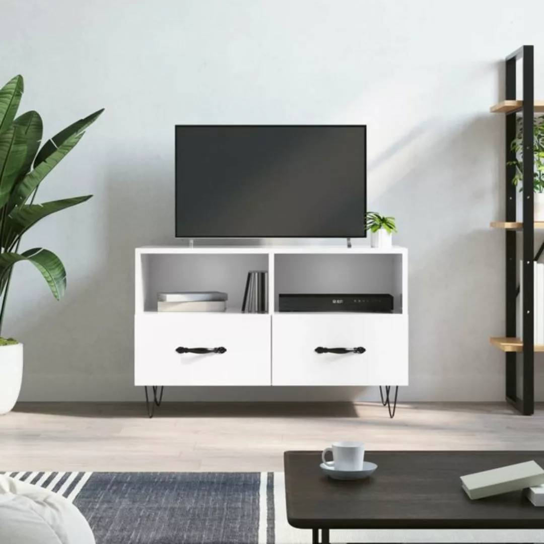 vidaXL TV-Schrank TV-Schrank Hochglanz-Weiß 80x36x50 cm Spanplatte günstig online kaufen