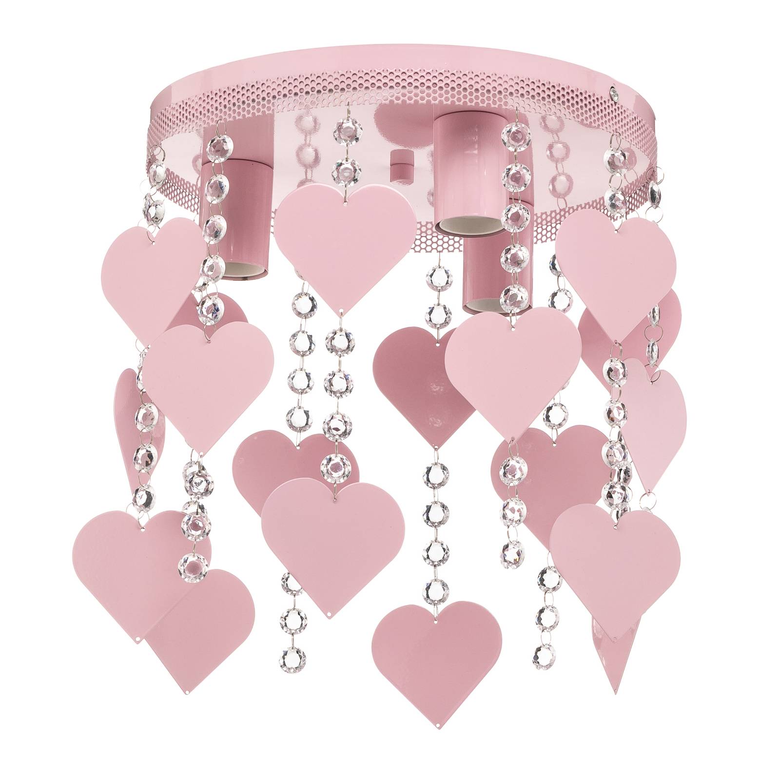 Deckenleuchte Corazon in Pink mit Herzen günstig online kaufen