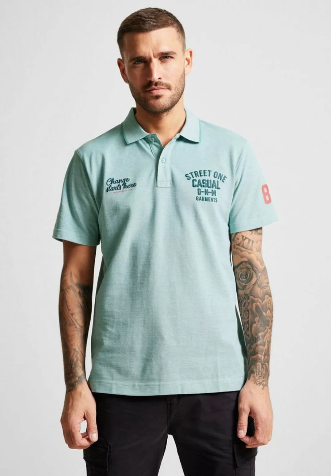 STREET ONE MEN Poloshirt in Unifarbe günstig online kaufen