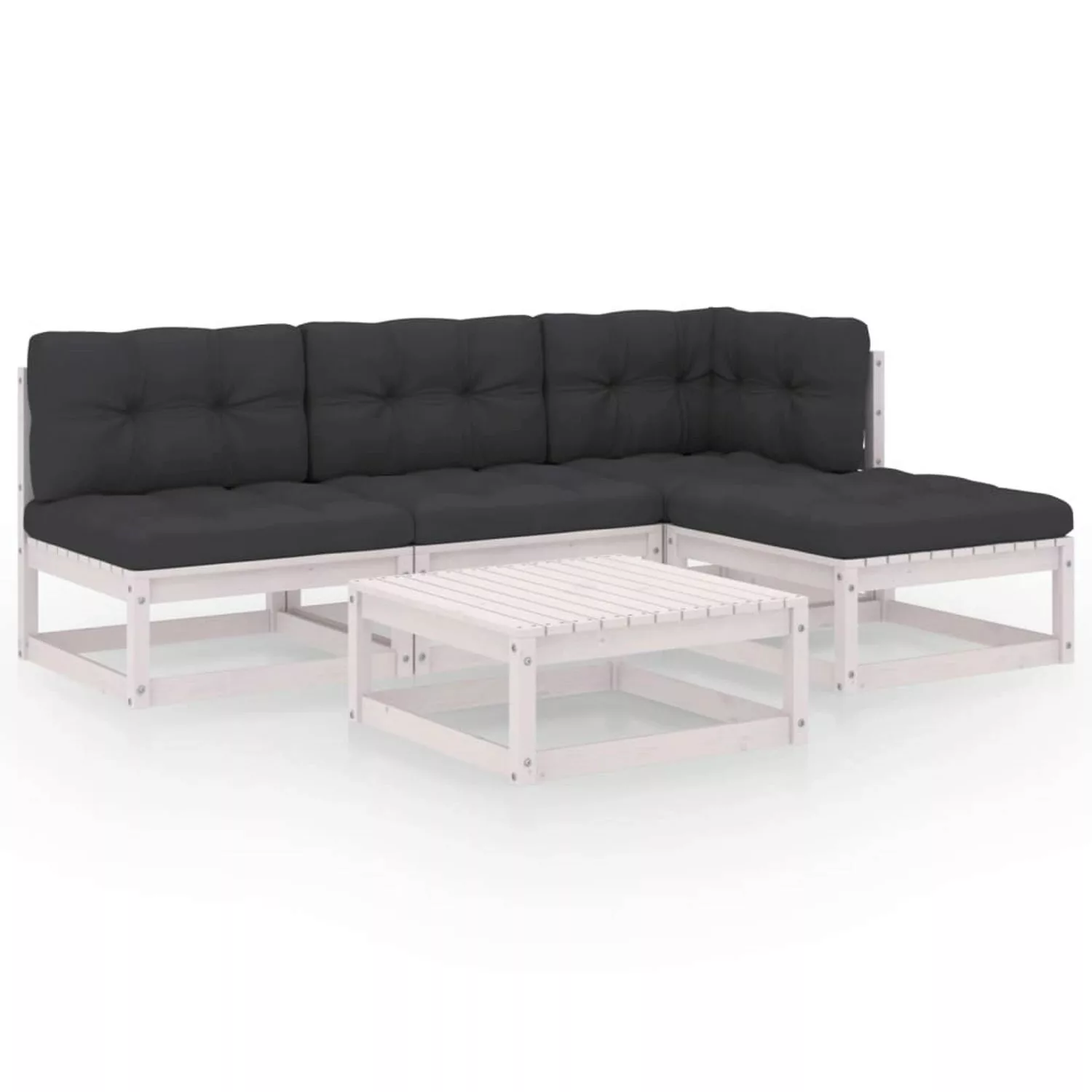 5-tlg. Garten-lounge-set Mit Kissen Kiefer Massivholz günstig online kaufen