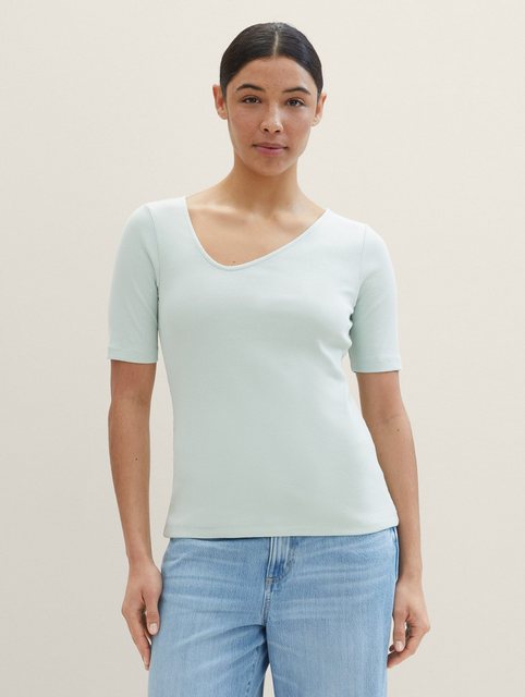 TOM TAILOR T-Shirt T-Shirt mit asymmetrischem Ausschnitt günstig online kaufen