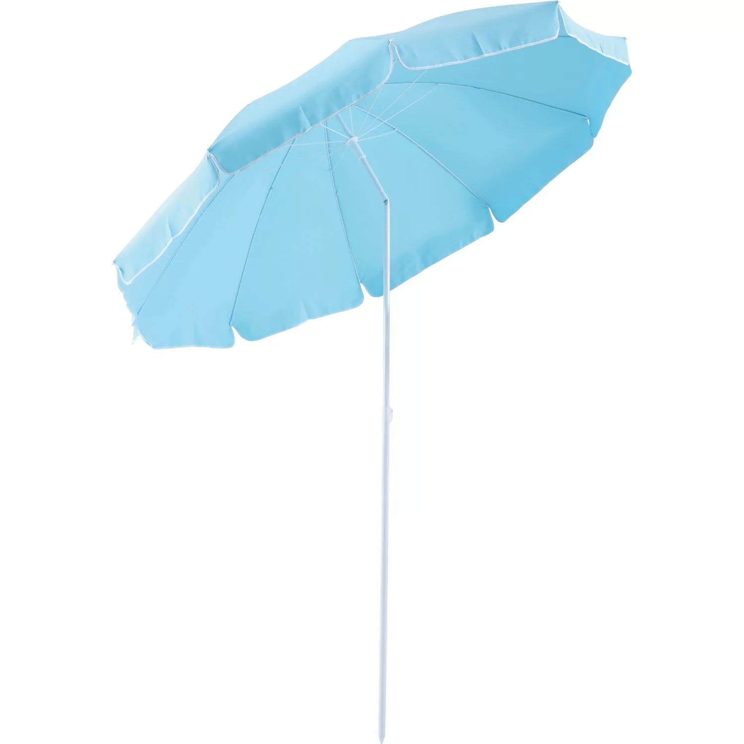 Balkonschirm Toluca Ø 200 cm Hellbau mit Push-Up-Funktion günstig online kaufen