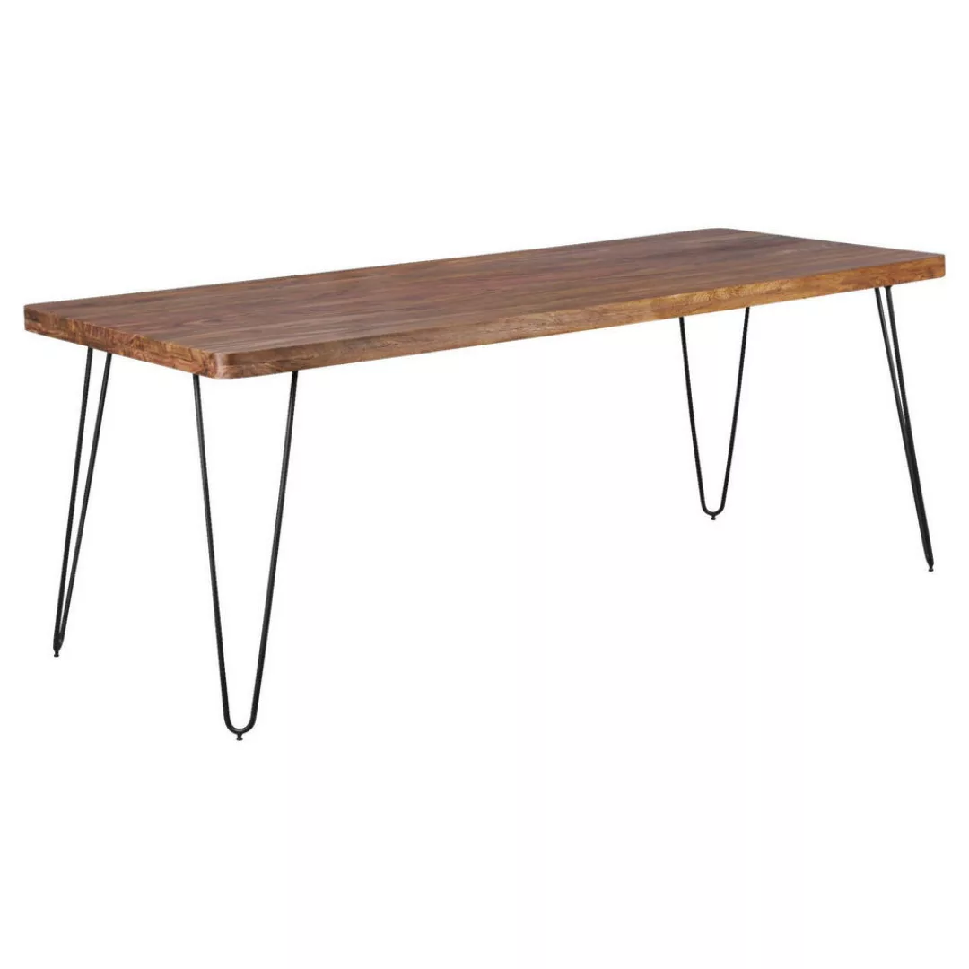 Esstisch BAGLI Massivholz Sheesham 200 x 80 x 76 cm Esszimmer-Tisch Küchent günstig online kaufen