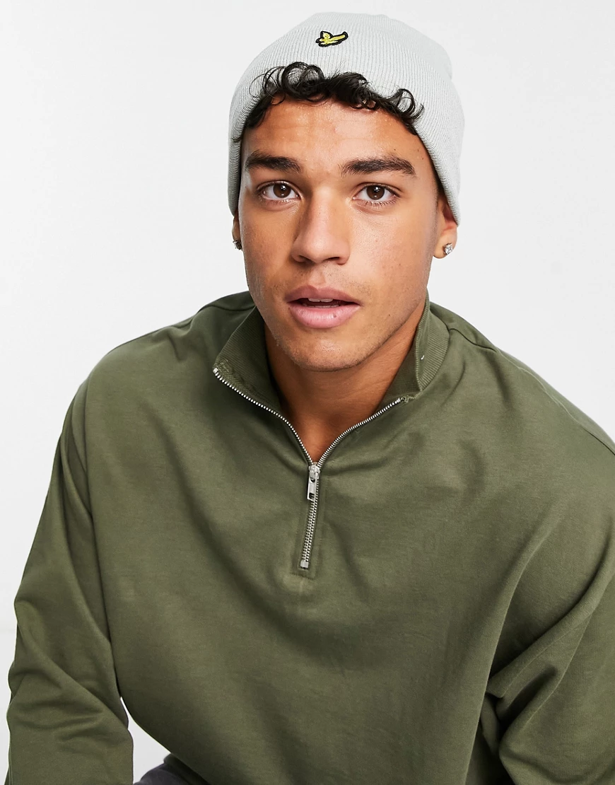 Lyle & Scott – Beanie in Grau günstig online kaufen