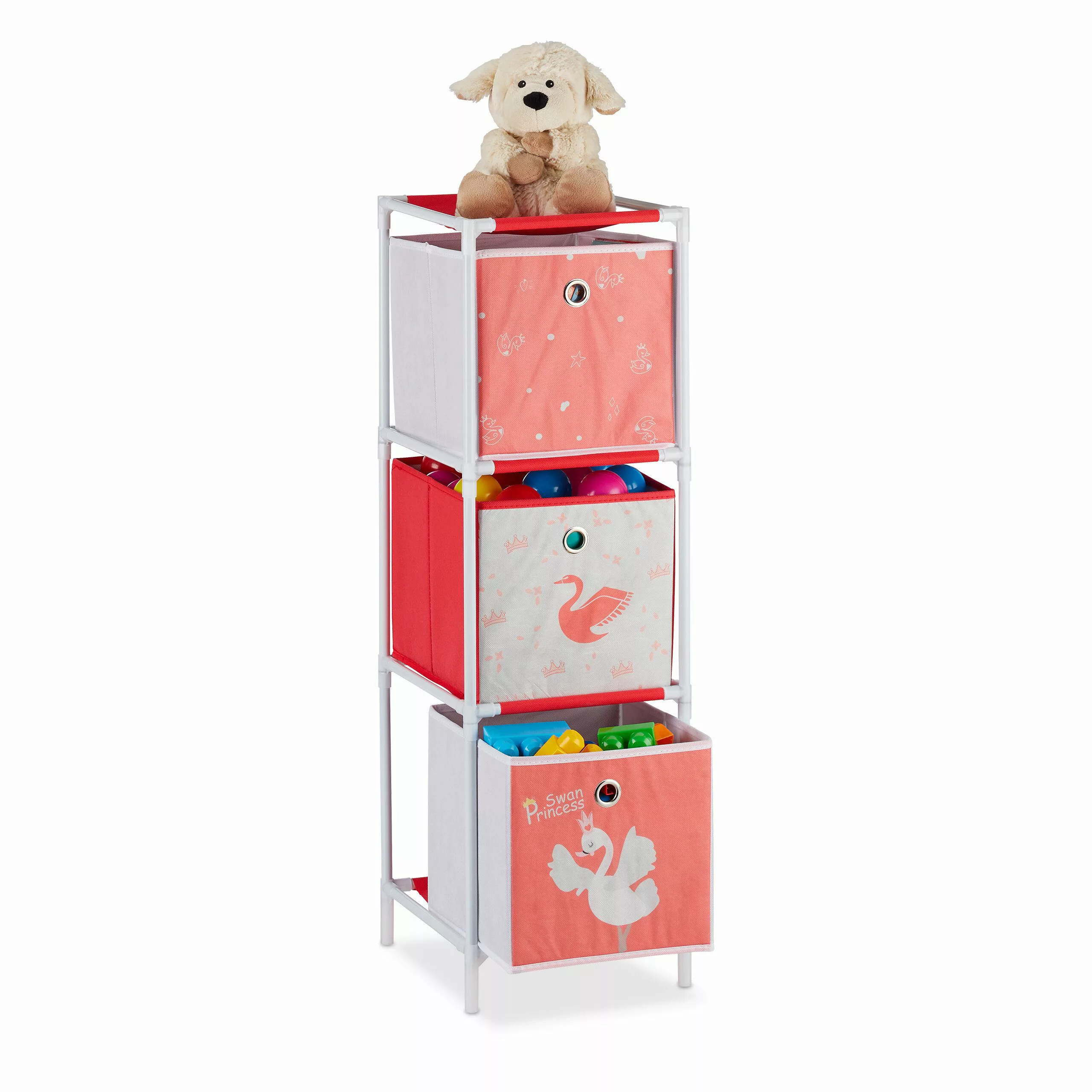 relaxdays Kinderregal Schwan mit Boxe, 3 günstig online kaufen