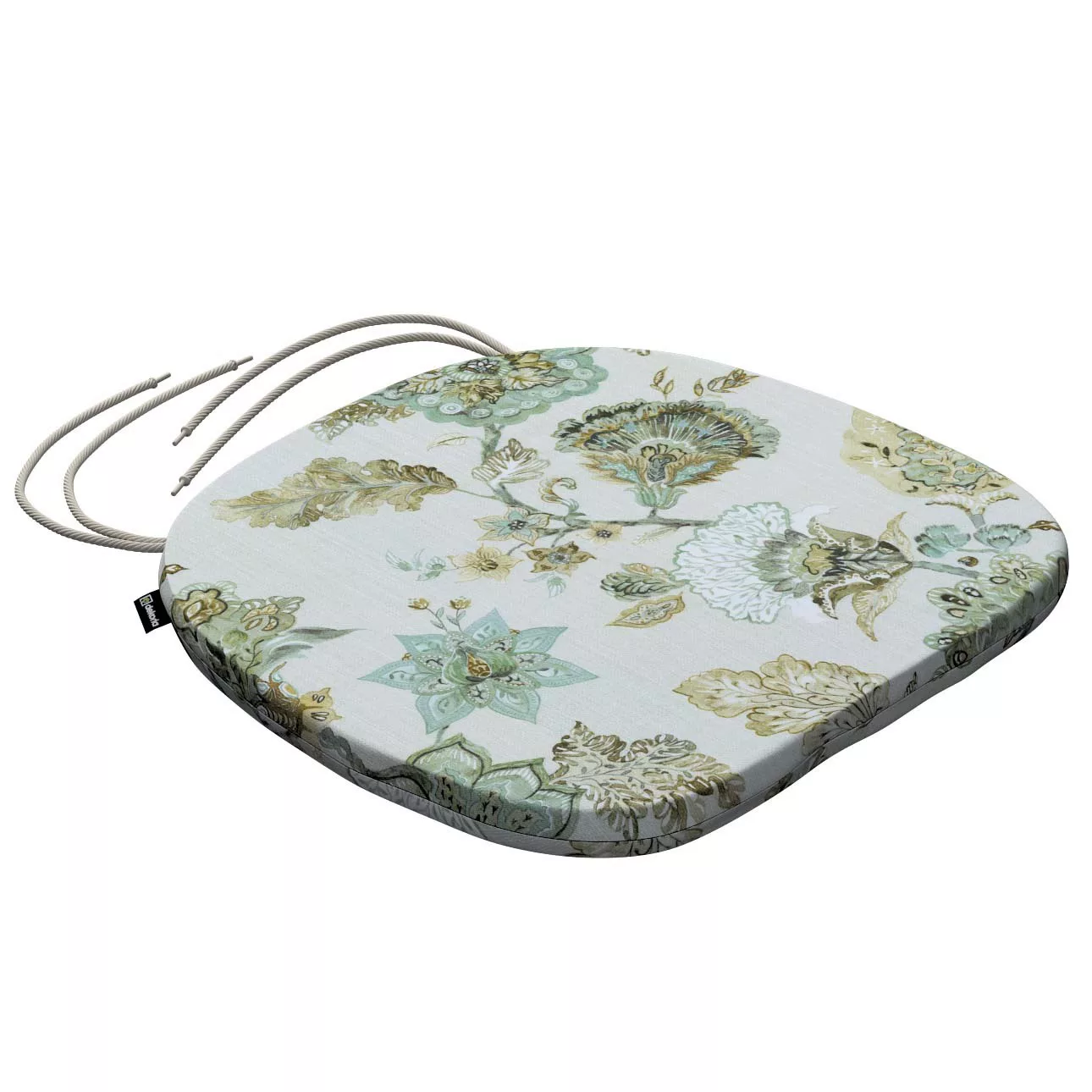 Stuhlkissen Marcus mit Bindeschnur, grau-beige, 40 x 37 x 2,5 cm, Flowers ( günstig online kaufen