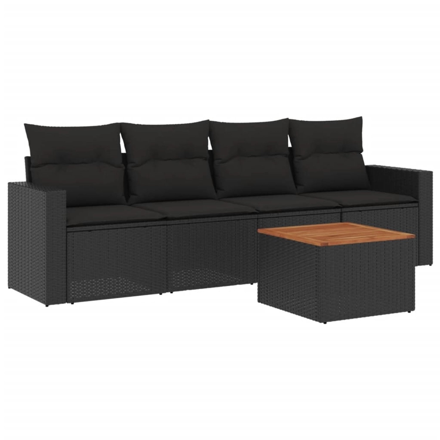 vidaXL 5-tlg Garten-Sofagarnitur mit Kissen Schwarz Poly Rattan Modell 40 günstig online kaufen