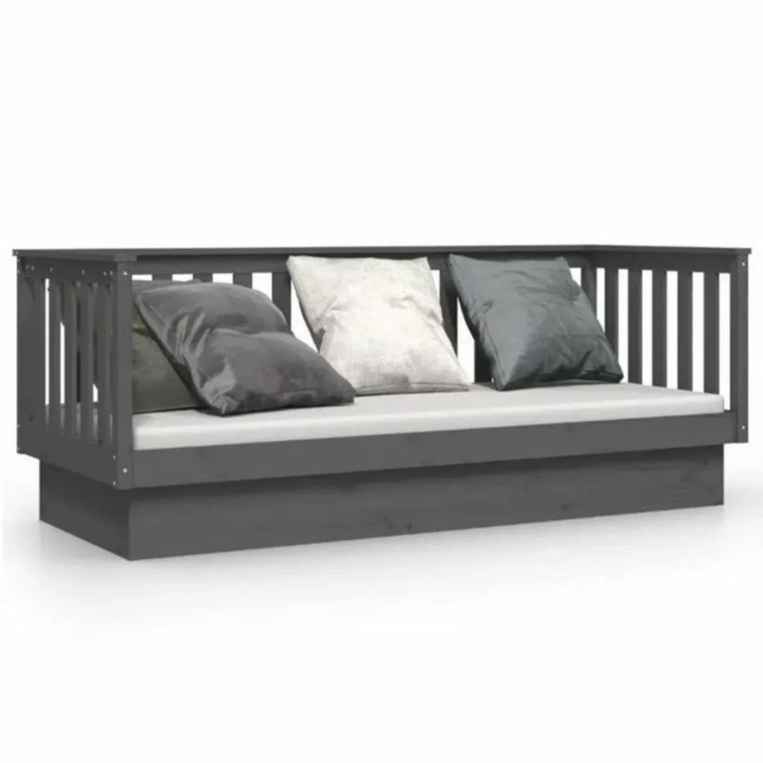 furnicato Bett Tagesbett Grau 90x190 cm Massivholz Kiefer günstig online kaufen