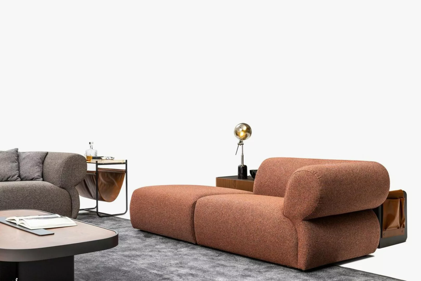 Xlmoebel Sofa Modernes Design Luxus Sofa für drei Personen in Braun für das günstig online kaufen