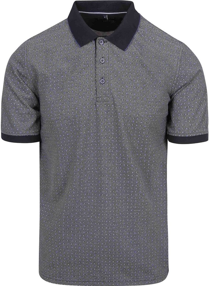 Casa Moda Poloshirt Druck Grau Blau - Größe XL günstig online kaufen