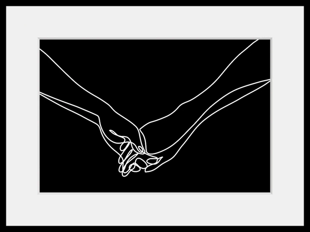 queence Bild "I wanna hold your hand", Frau-Kunst-Schwarz-Weiß-Mann-Bilder günstig online kaufen