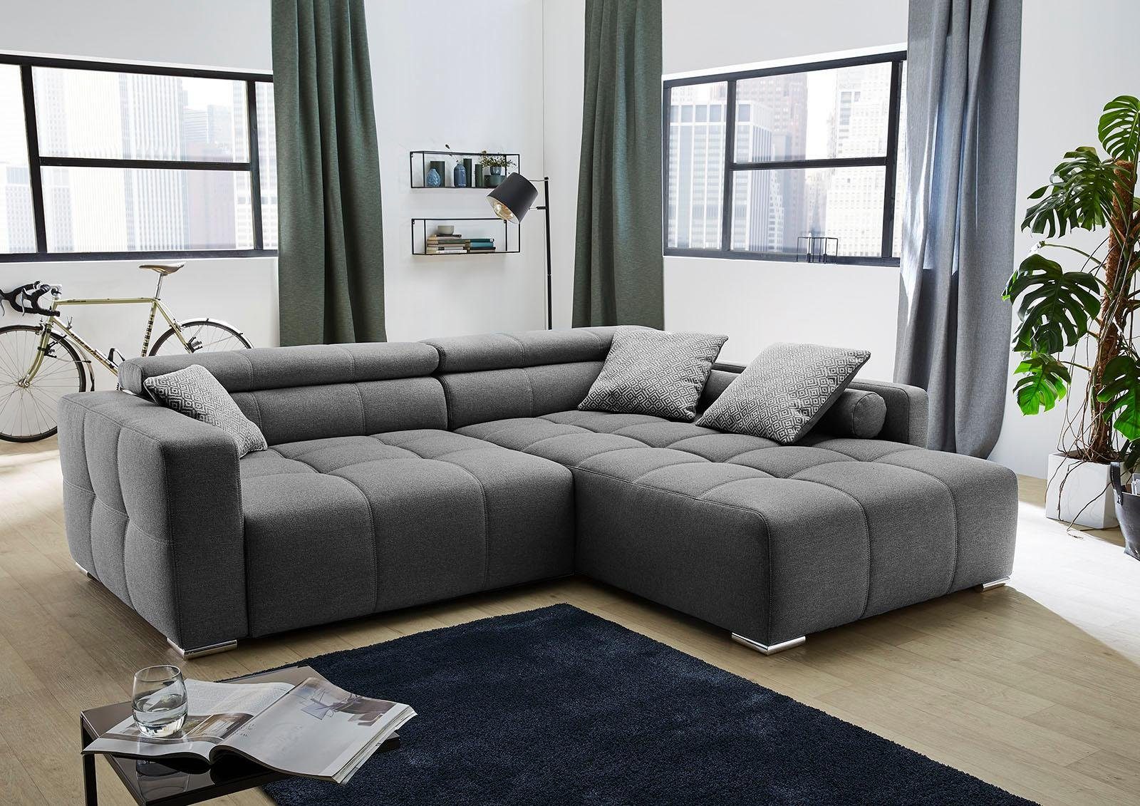 Jockenhöfer Gruppe Ecksofa Salerno, mit Kopf-/Rückenteilverstellung und Zie günstig online kaufen