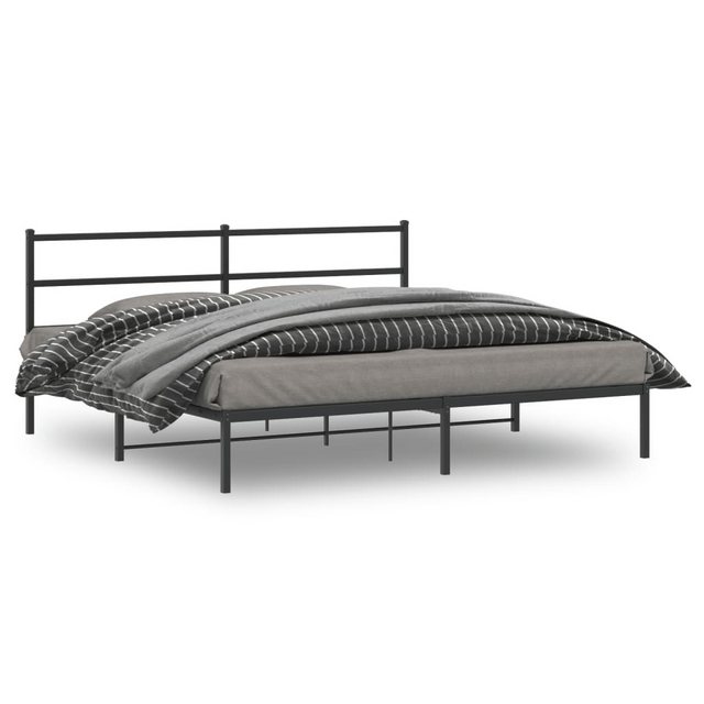 furnicato Bettgestell mit Kopfteil Metall Schwarz 183x213 cm (1-tlg) günstig online kaufen