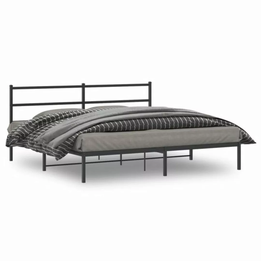 furnicato Bettgestell mit Kopfteil Metall Schwarz 180x200 cm (1-tlg) günstig online kaufen