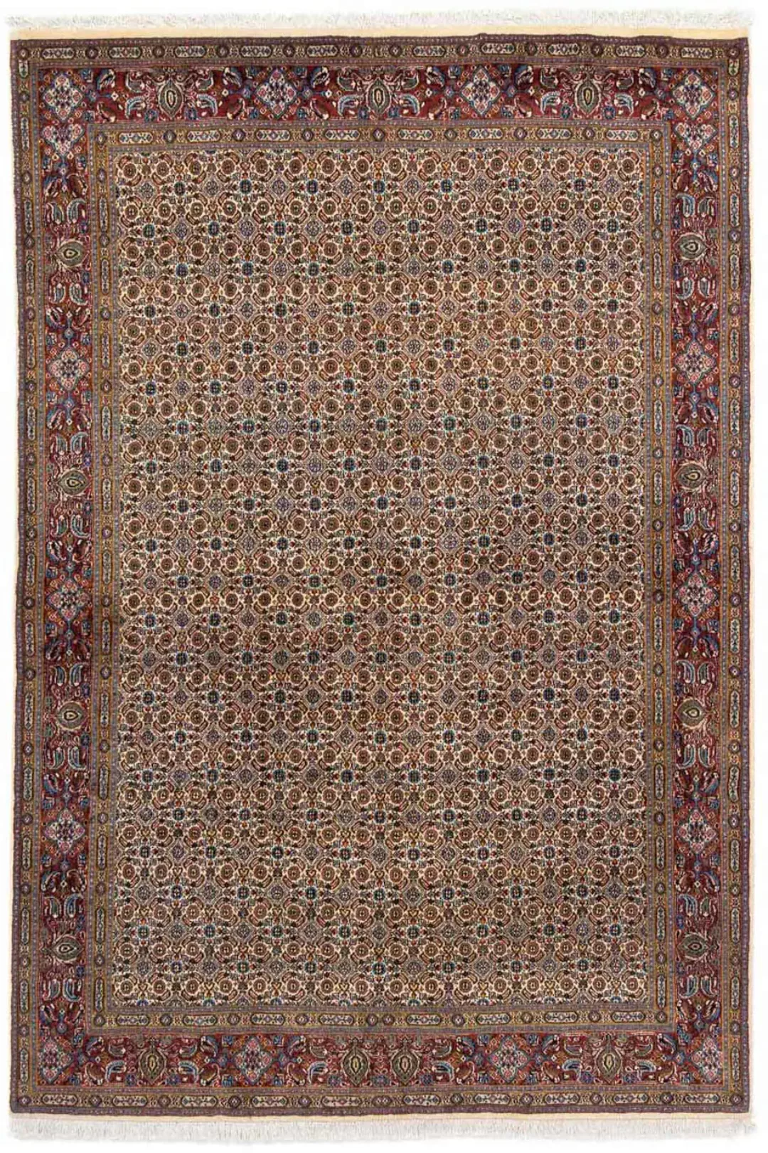 morgenland Wollteppich »Moud Medaillon Beige 200 x 153 cm«, rechteckig, Uni günstig online kaufen