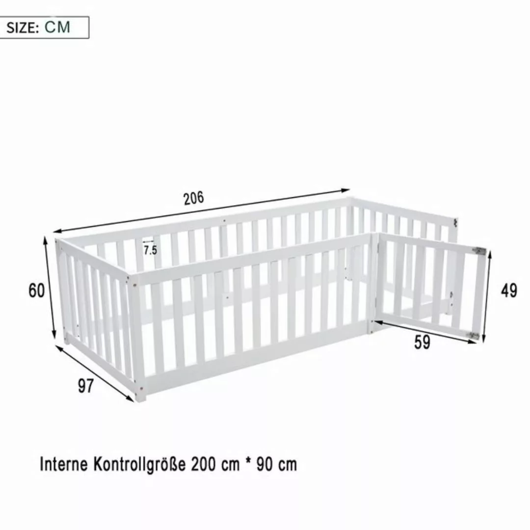 REDOM Kinderbett Holzbett (90x200cm ohne Matratze und Lattenrost), Kinderbe günstig online kaufen