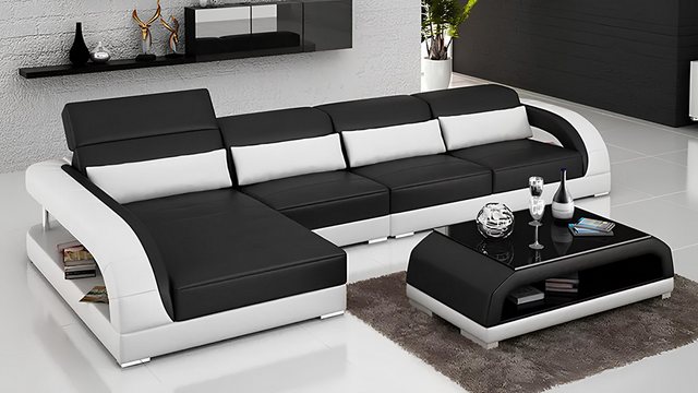 Xlmoebel Ecksofa Sofa mit L-Form und Lederpolsterung im Wohnzimmer-Designst günstig online kaufen