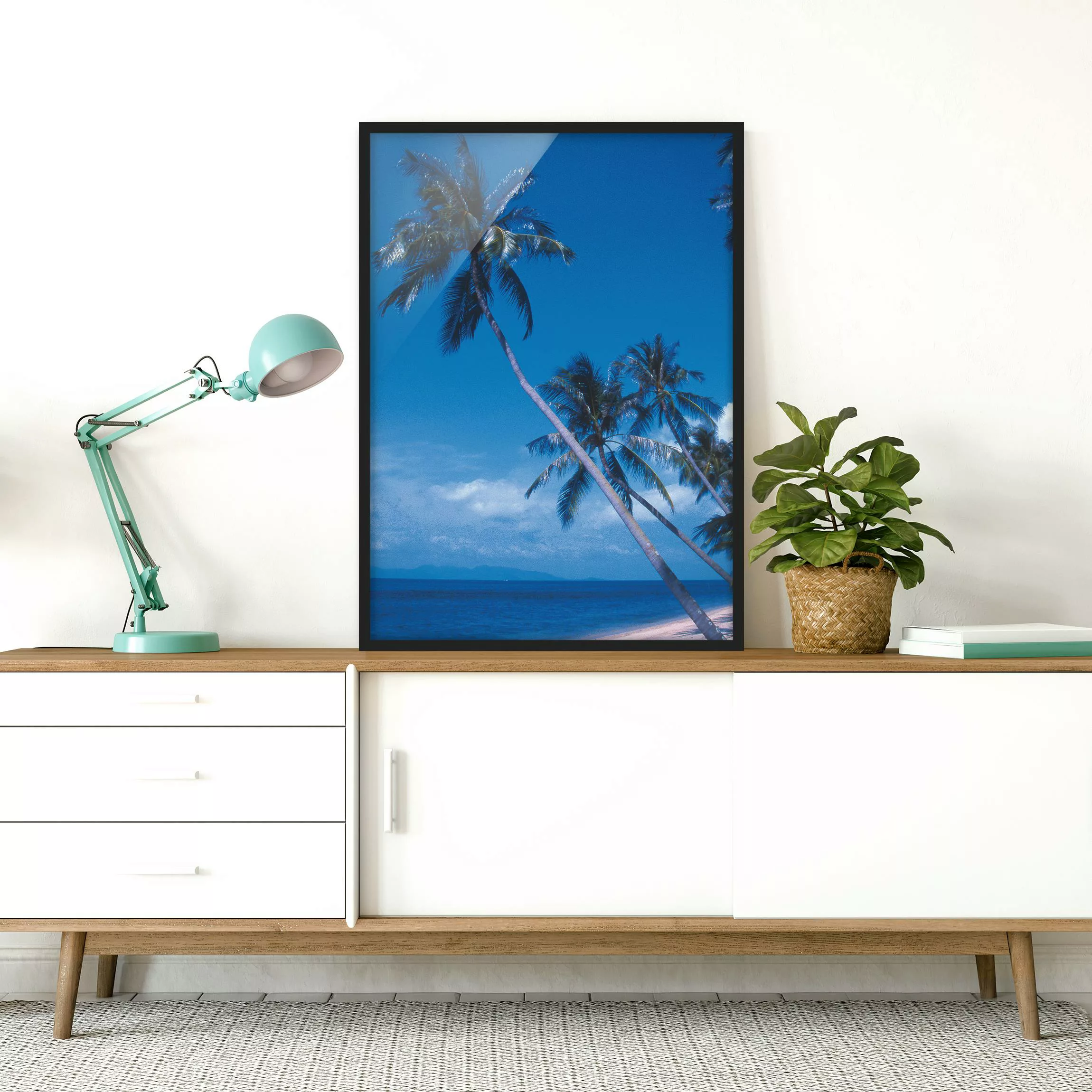 Bild mit Rahmen - Hochformat Mauritius Beach günstig online kaufen