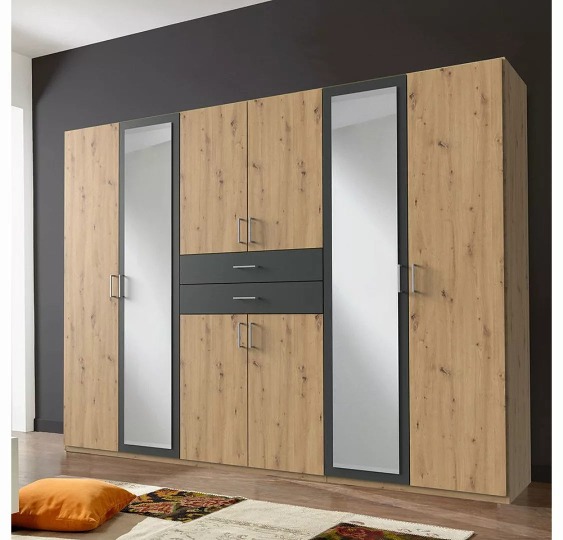 Lomadox Kleiderschrank DUNMORE-43 Drehtürenschrank 270cm, 8 Türen, 2 Schubl günstig online kaufen