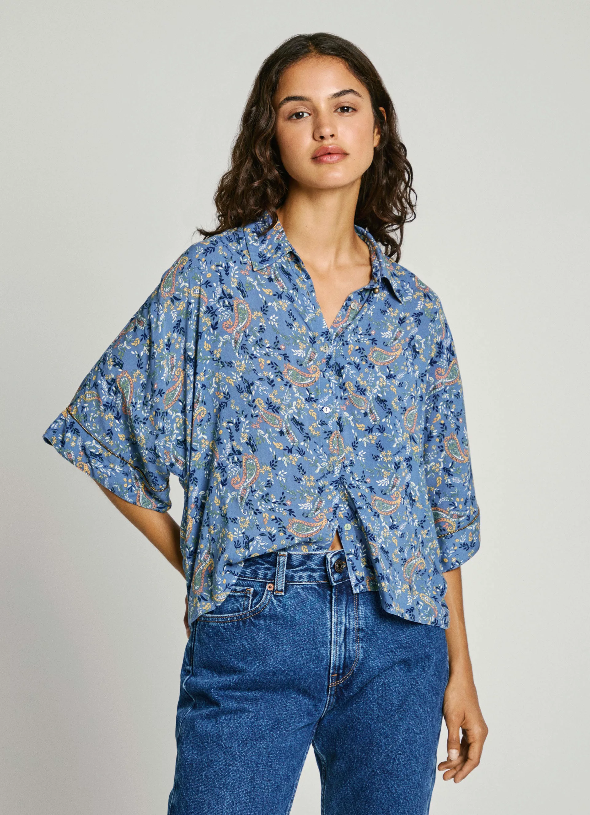 Pepe Jeans Druckbluse MERY mit Paisley Muster in trendy Pyjama-Style günstig online kaufen