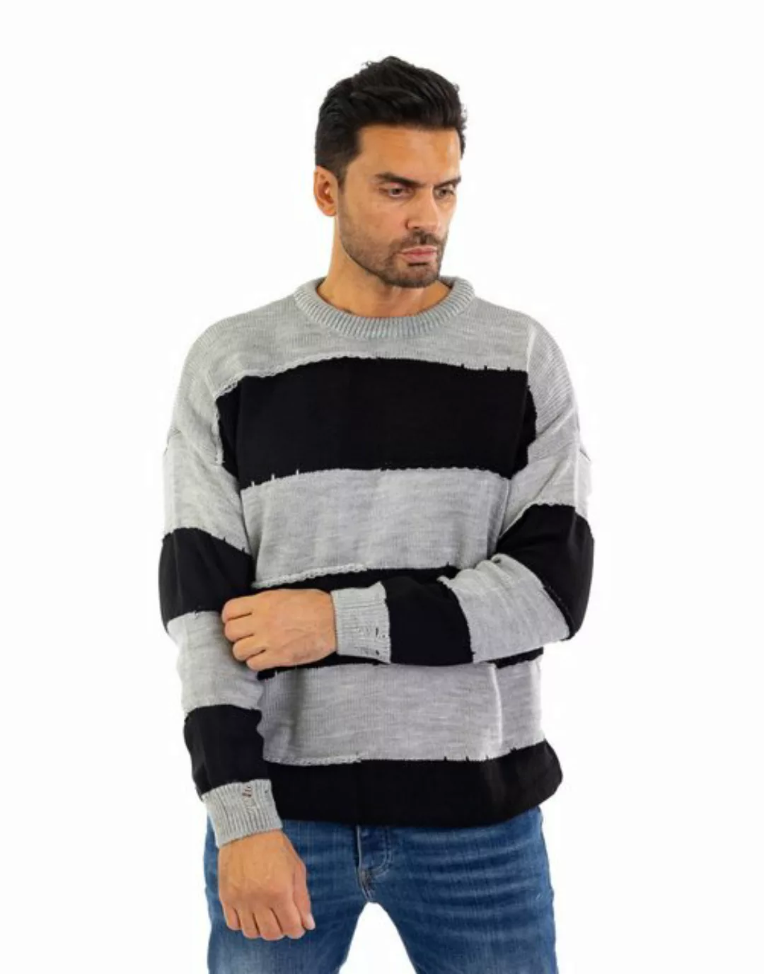 Denim Distriqt Strickpullover Herren Oversized Übergangs Strickpullover Des günstig online kaufen