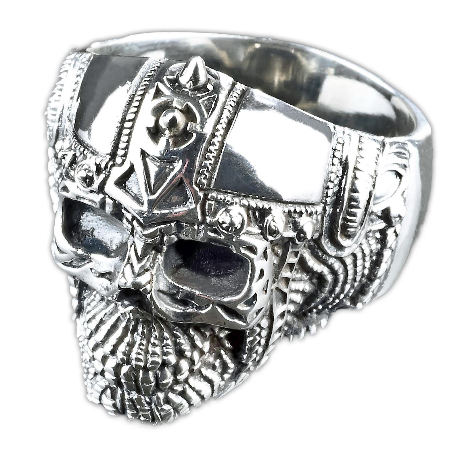 viva-adorno Silberring Totenkopf Ring Streihelm 925 günstig online kaufen