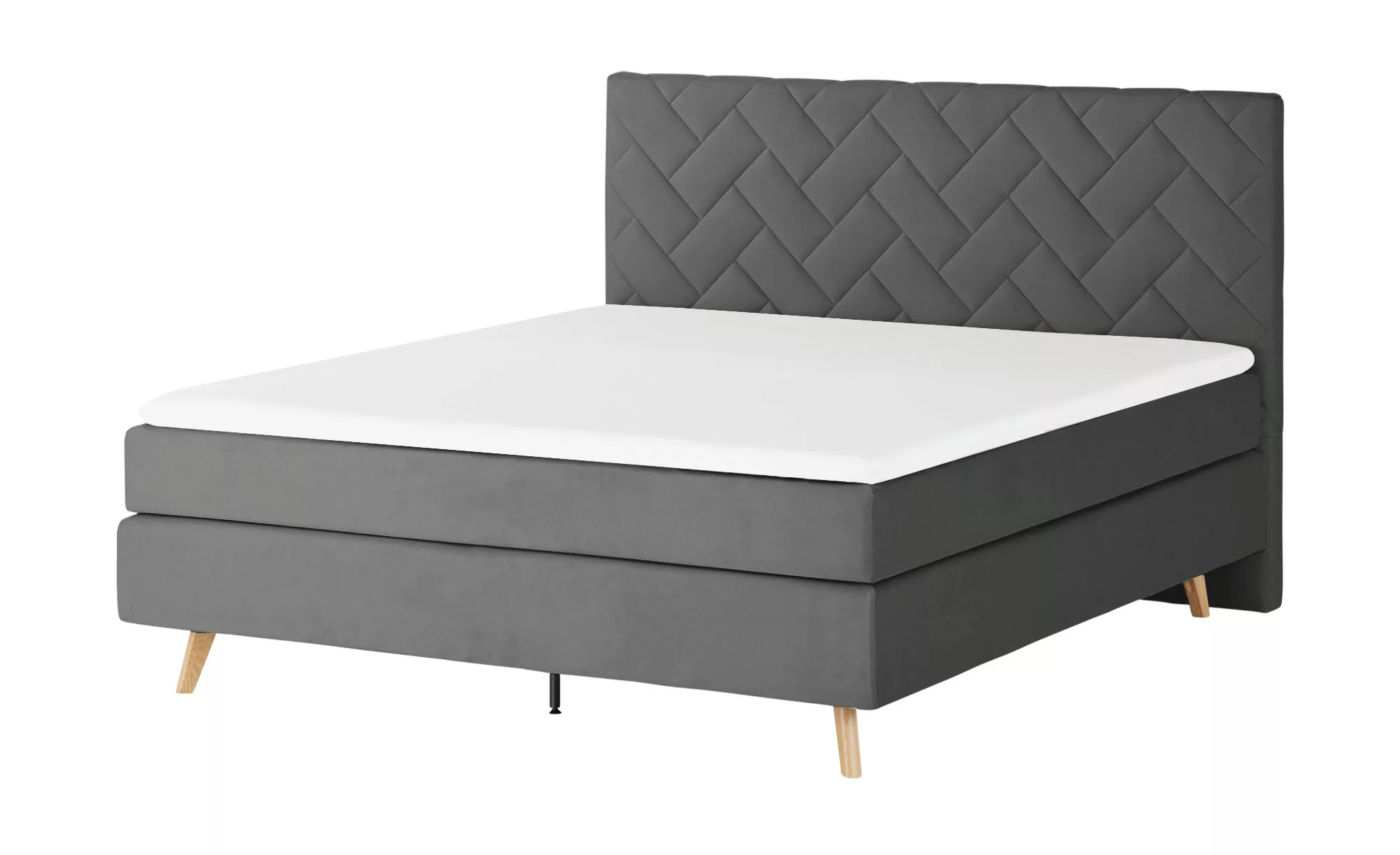 Boxspringbett  Weave ¦ grau ¦ Maße (cm): B: 160 H: 122 Betten > Boxspringbe günstig online kaufen