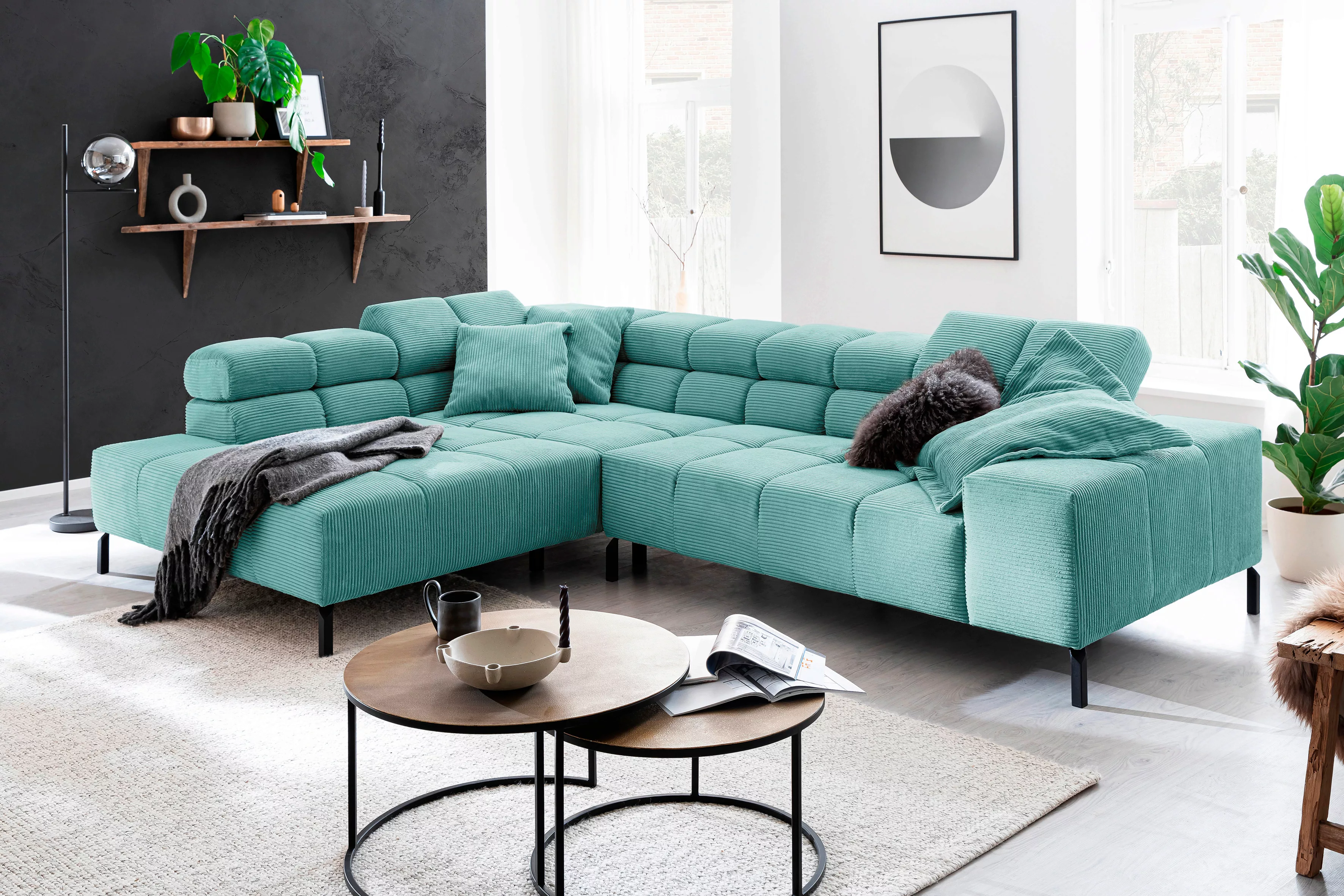 INOSIGN Ecksofa "Ancona New, wahlweise motorische Sitztiefenverstellung, au günstig online kaufen